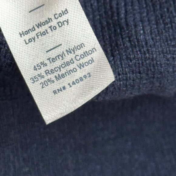 Marine Layer Re-Spun Allen Striped knit Sweater Light navy crew size medium new - Picture 4 of 9